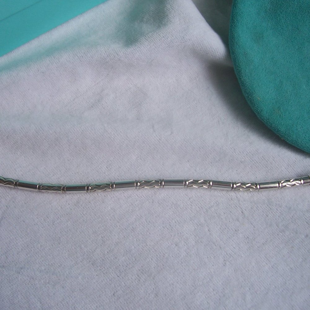 Tiffany & Co. Sterling Silver Etched Bracelet - Picture 6 of 8